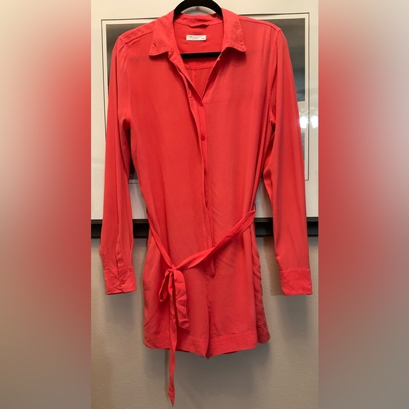 Equipment Femme Long Sleeves 100% Silk Romper Size Medium Summer Lightweight - Picture 3 of 6